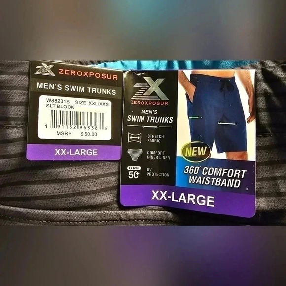 Zeroxposur Swim Trunks/Shorts - Mens Size XXL - Black/Grey/Blue - Picture 4 of 4